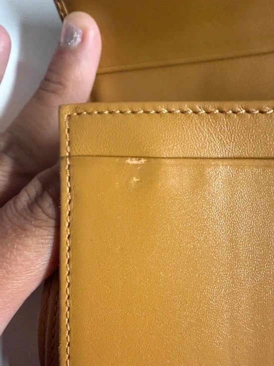 MCM Trifold Wallet in Cognac, Pink & Black Stripe Accents - Picture 7 of 15